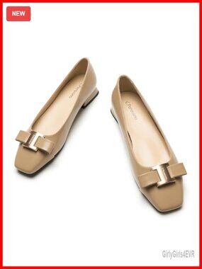 Lambskin Lined Leather Ballet Flats Square Toe Dressy Casual Shoes